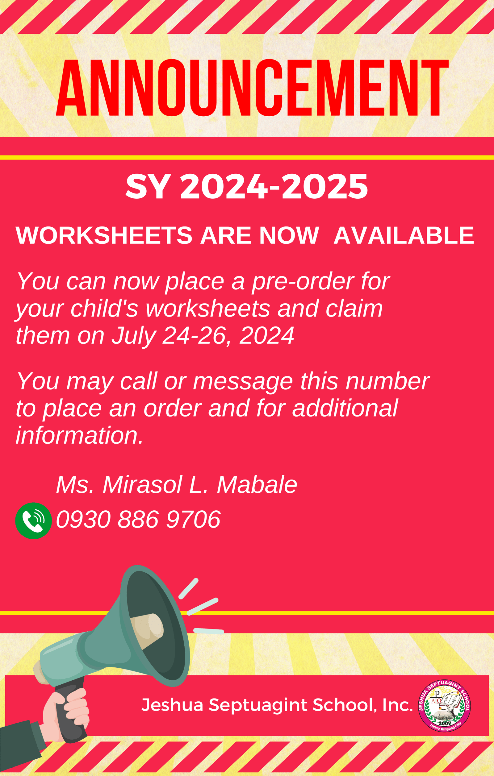 Worksheets are Now Available